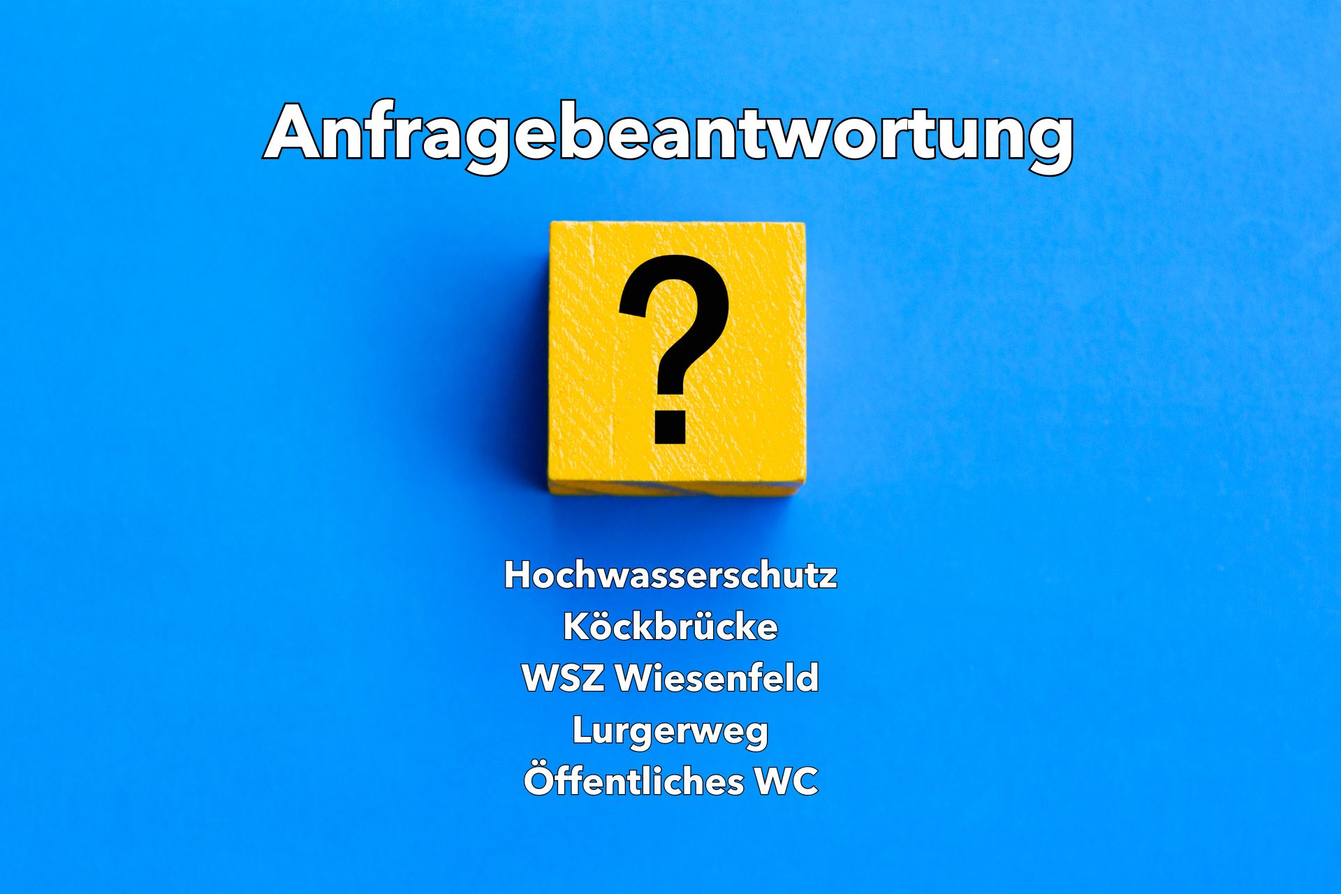 Bild mit Fragezeichen für Anfragenbeantwortung